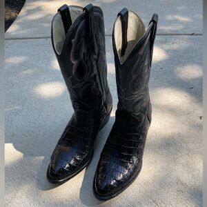 J.B. Dillon Black alligator cowboy boots size 10.5